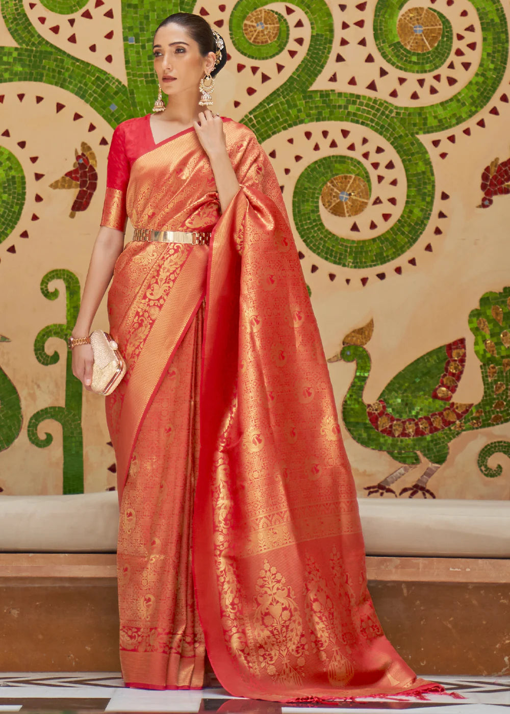 RUBY Red Kanjivaram Silk Saree