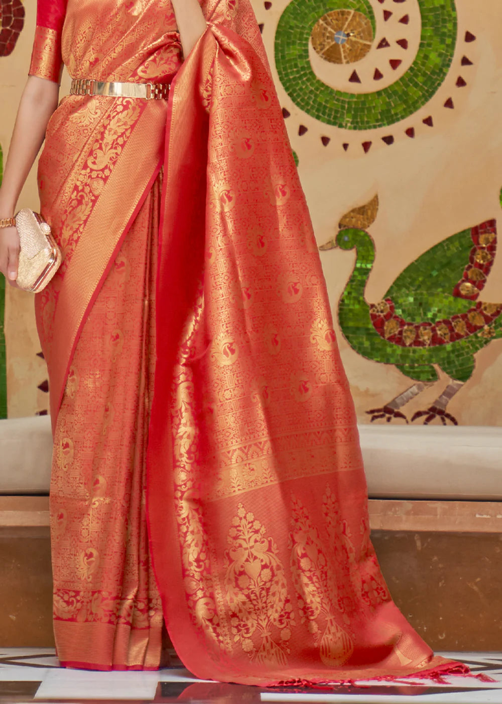RUBY Red Kanjivaram Silk Saree