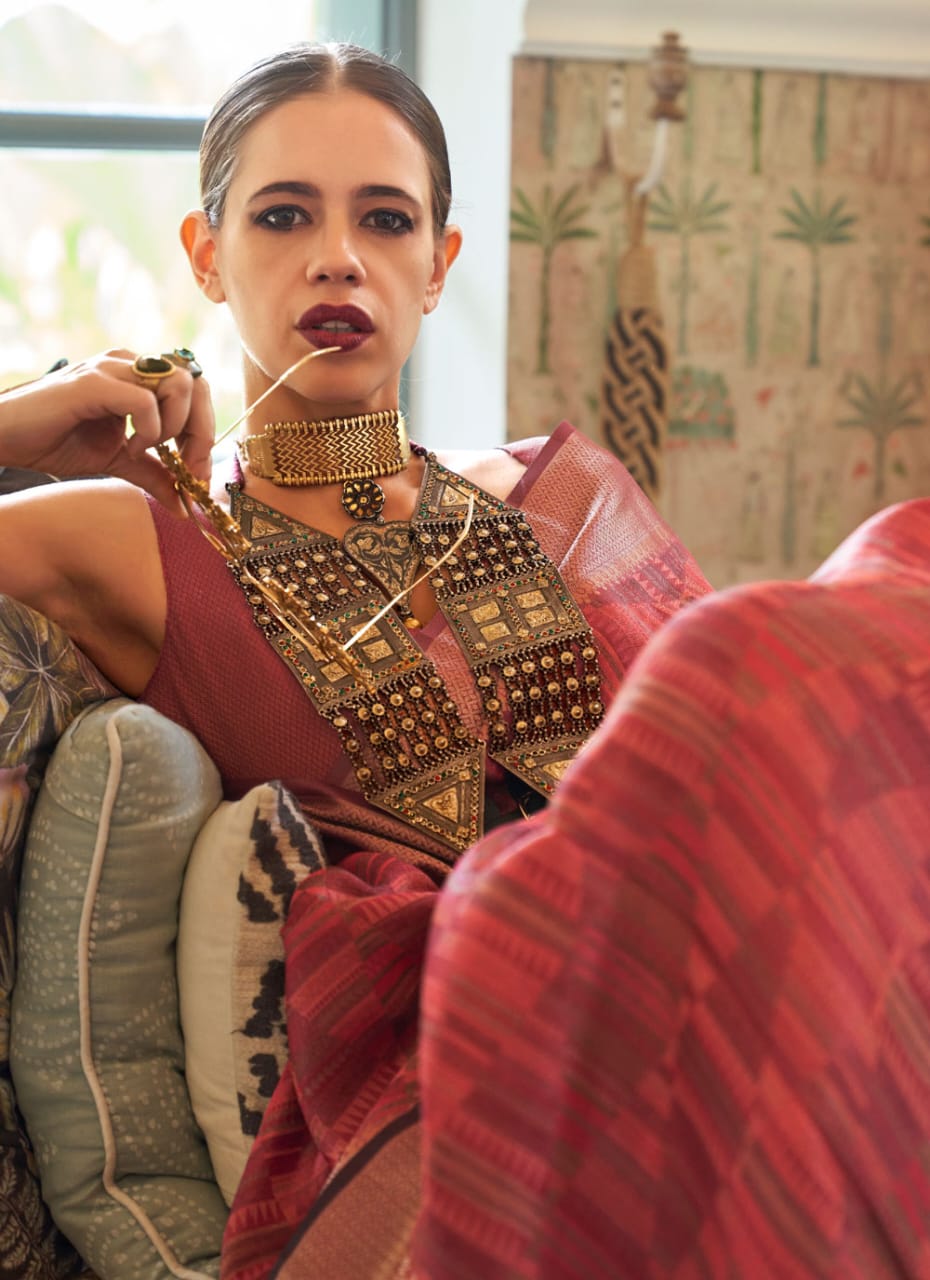 Woven Enhanced Kalki Koechlin Traditional Designer Saree