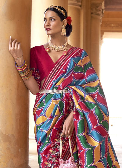 Fab Multi Colored Patola Silk Trendy Classic Saree