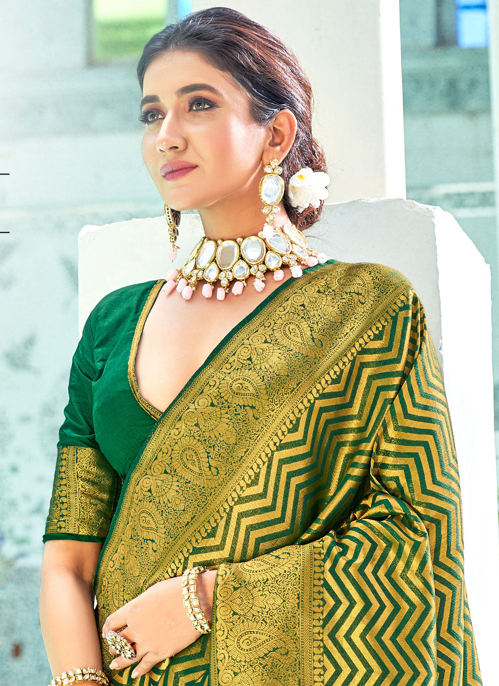 Beautiful Kanjivaram Silk Designer Traditional Saree