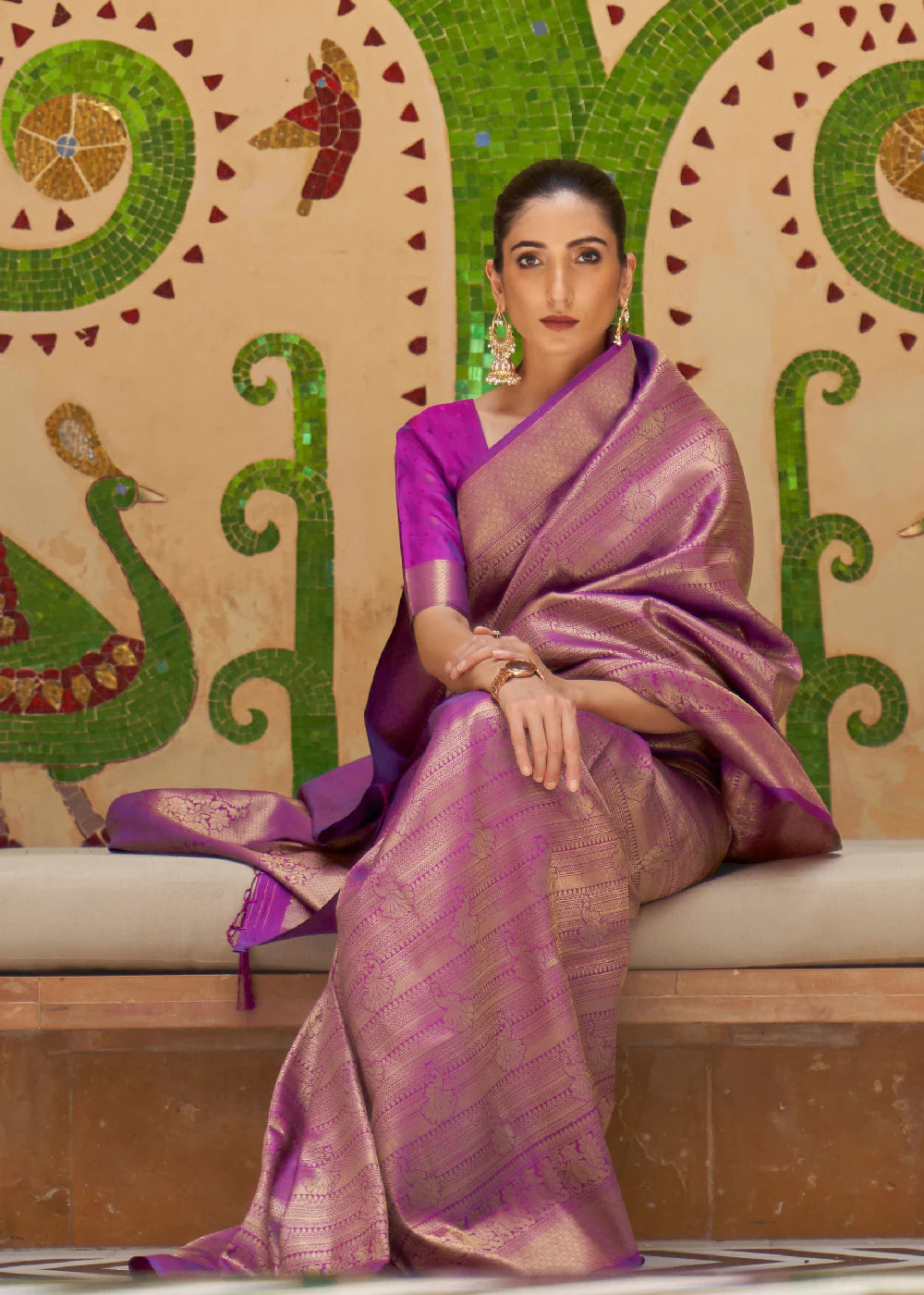 Royal Purple Kanjivaram Silk Saree