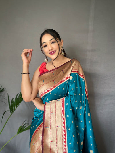BLUE Paithani Silk Saree