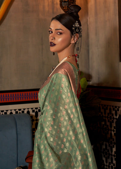 Reflection of Indian  Banarasi Tissue Woven Silk Saree