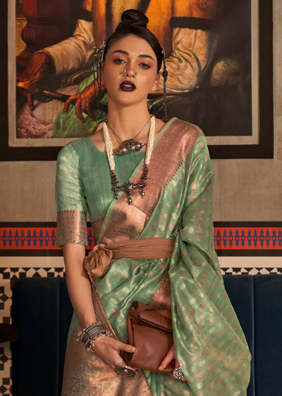 Reflection of Indian  Banarasi Tissue Woven Silk Saree