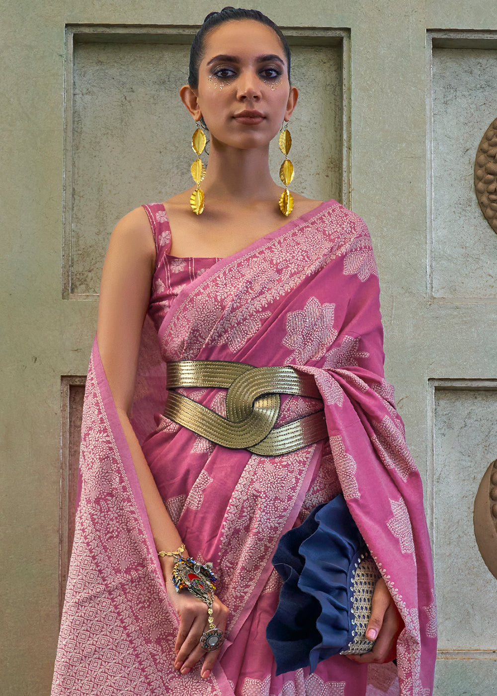 Regal Purple Lucknowi Chikankari Silk Saree - A Royal Beauty