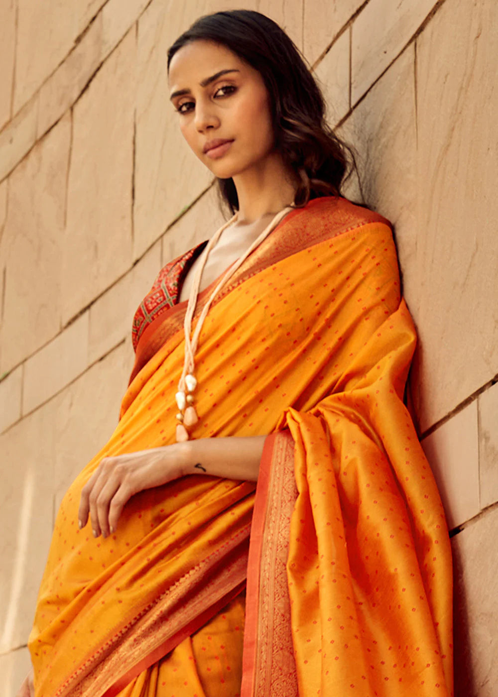 YELLOW WOVEN PATOLA SILK SAREE