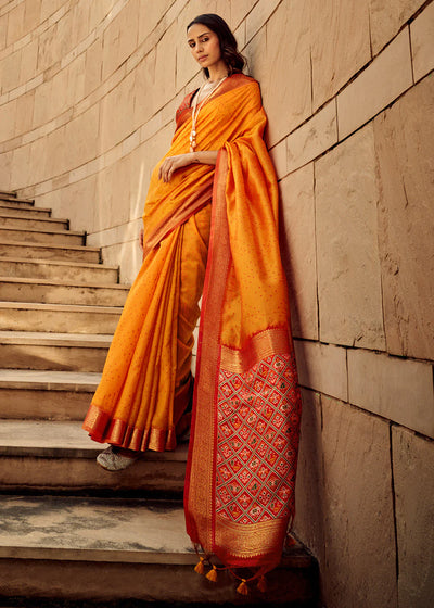 YELLOW WOVEN PATOLA SILK SAREE