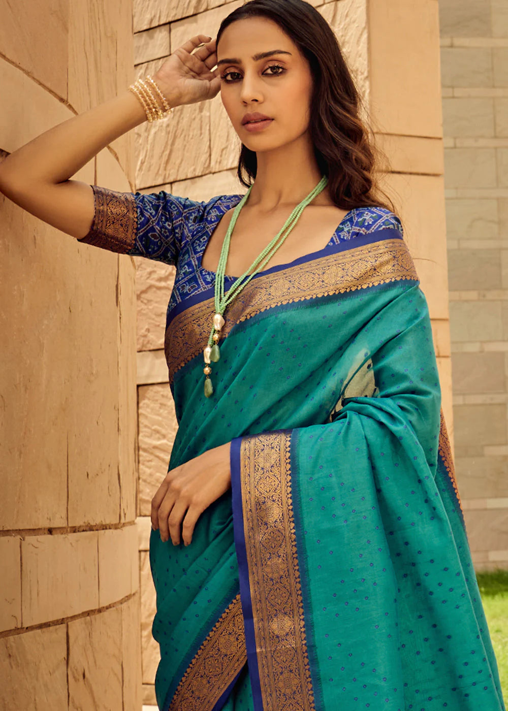 BLUE WOVEN PATOLA SILK SAREE