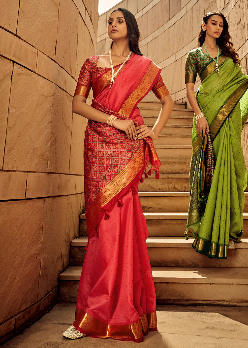 RED WOVEN PATOLA SILK SAREE