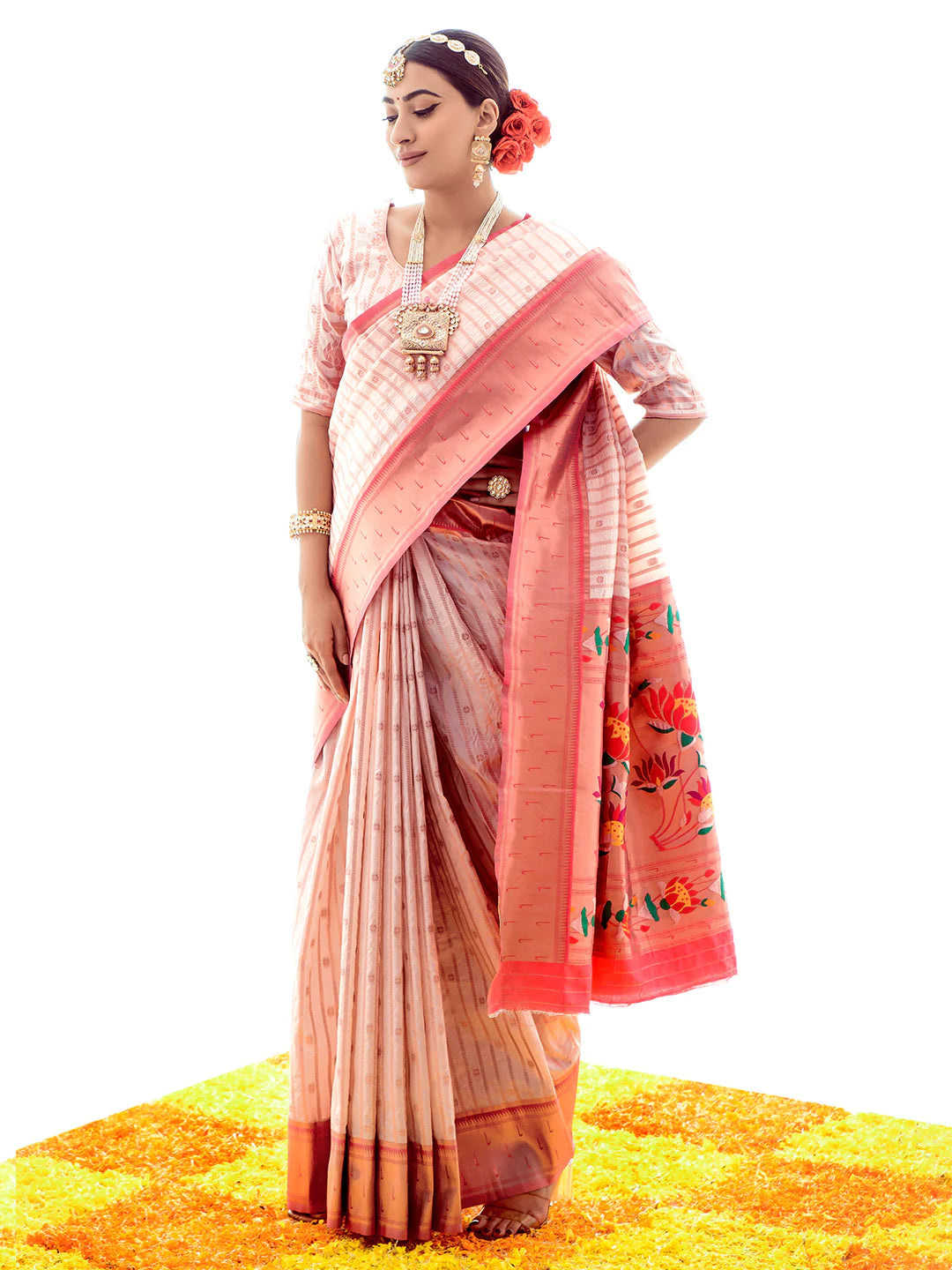 ORICHED Paithani Silk Saree With Zari