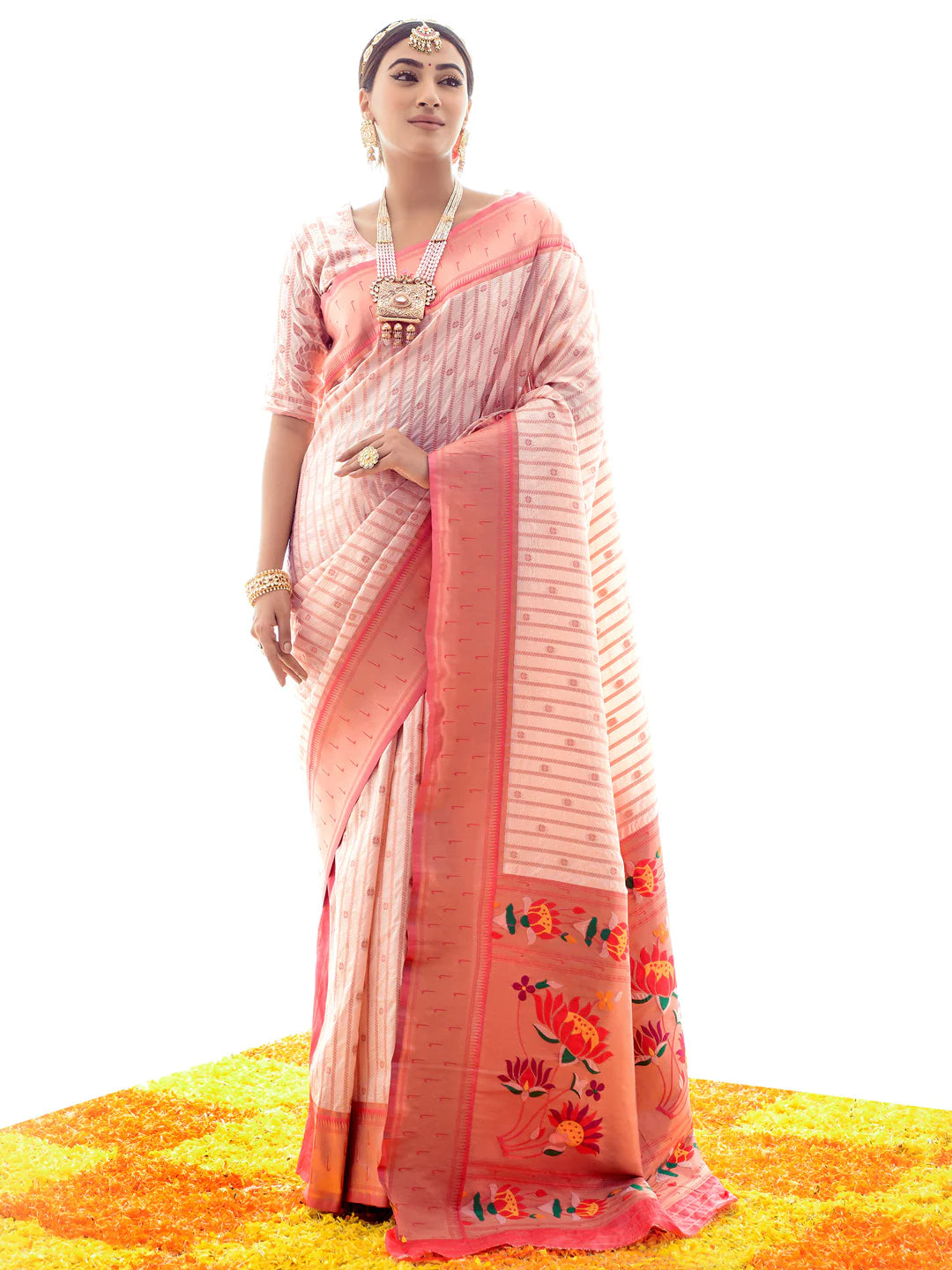 ORICHED Paithani Silk Saree With Zari