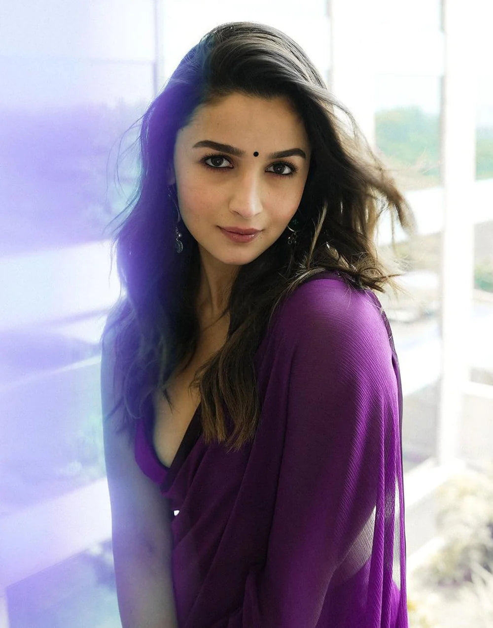 Alia Bhatt Georgette DARK PURPLE Saree