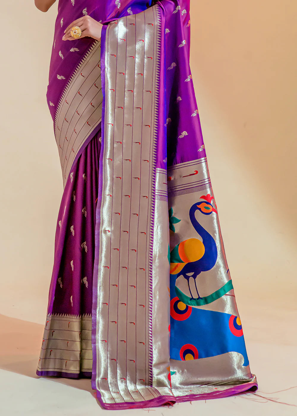 Violet WOWEN Paithani Silk Saree