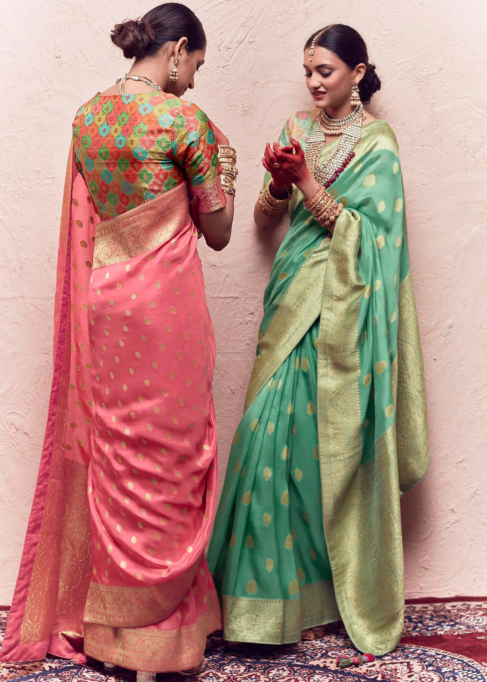 PINK ZARI WOVEN DOLA SILK SAREE WITH ZARI WOVEN BLOUSE