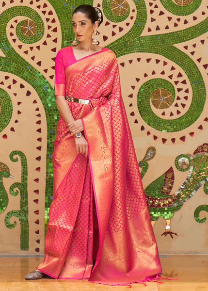 BLUSH Pink Kanjivaram Silk Saree