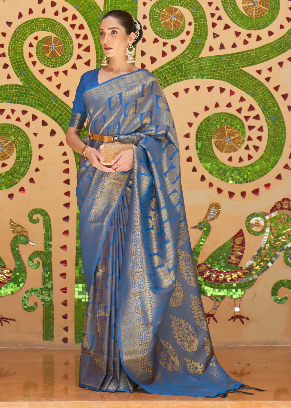 Royal Blue Kanjivaram Silk Saree