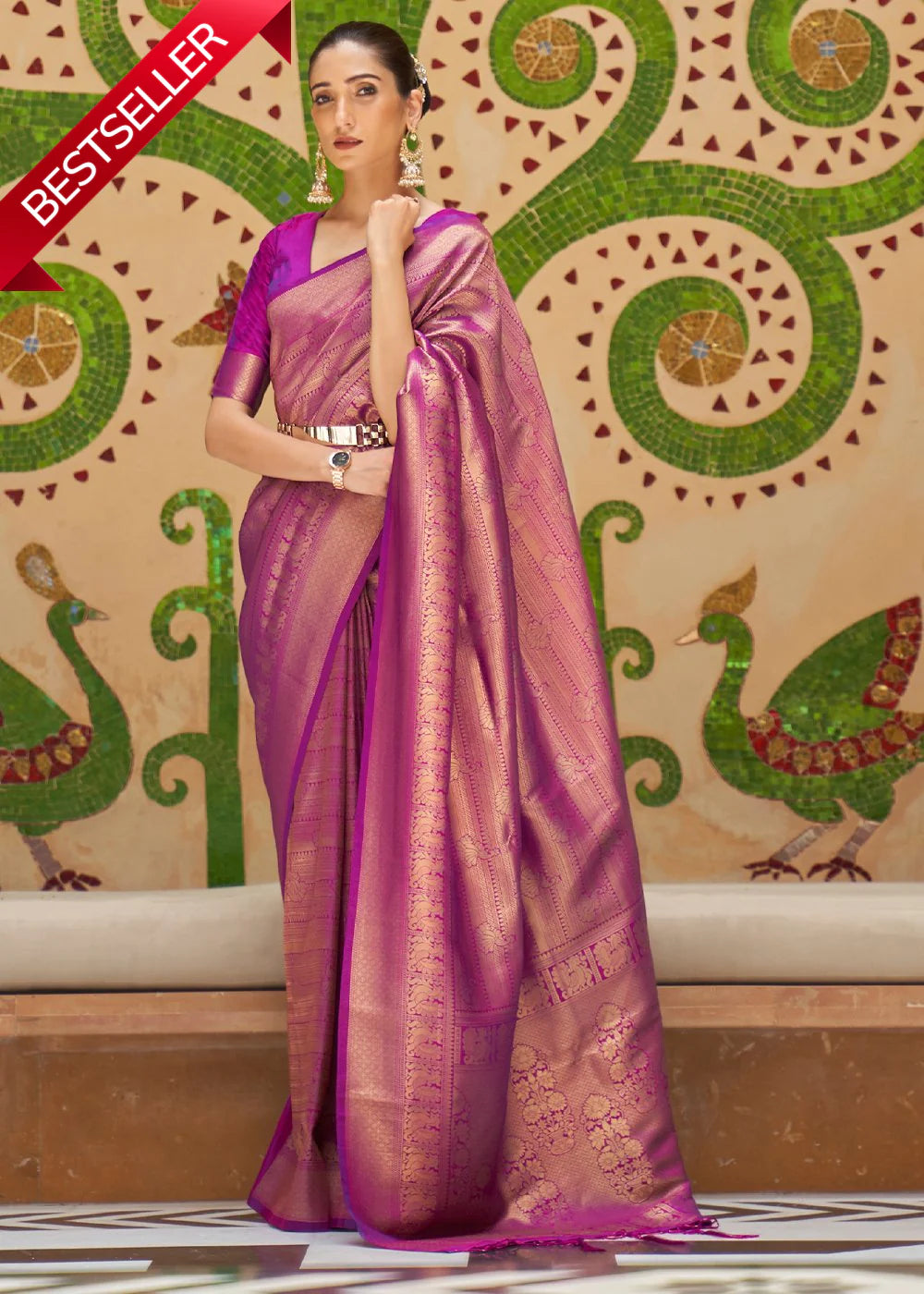 Royal Purple Kanjivaram Silk Saree