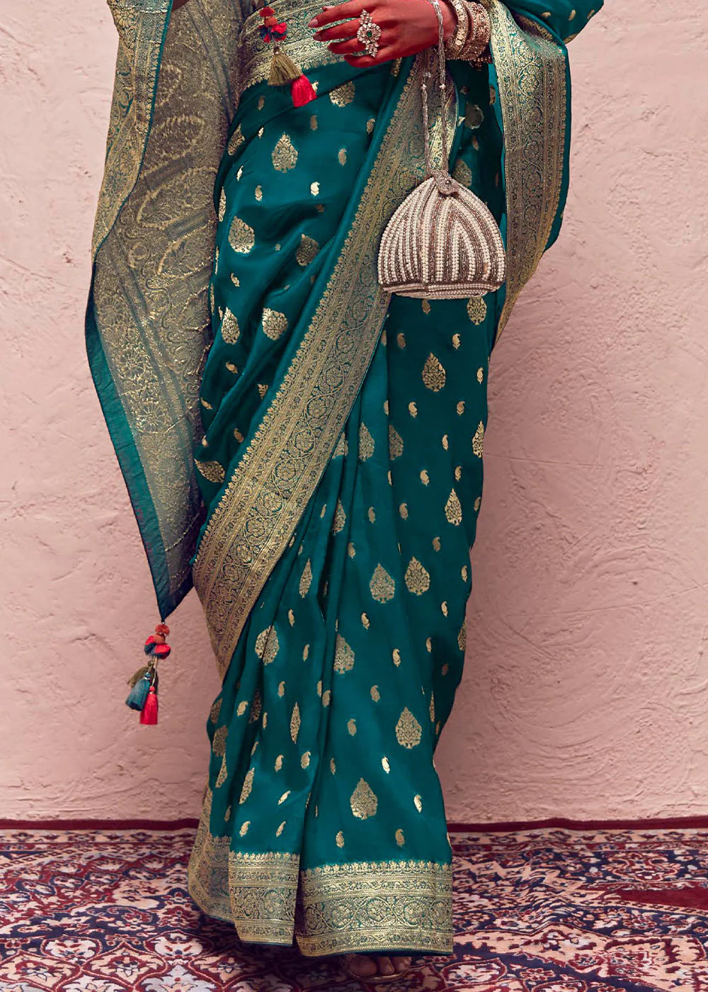 BLUE ZARI WOVEN DOLA SILK SAREE WITH ZARI WOVEN BLOUSE