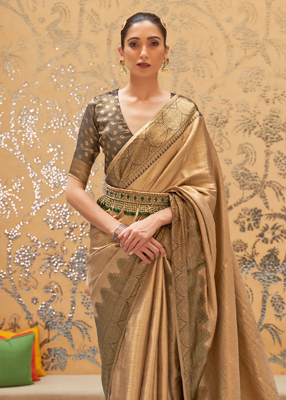 HARVEST GOLD ZARI WOVEN Banarasi SILK SAREE