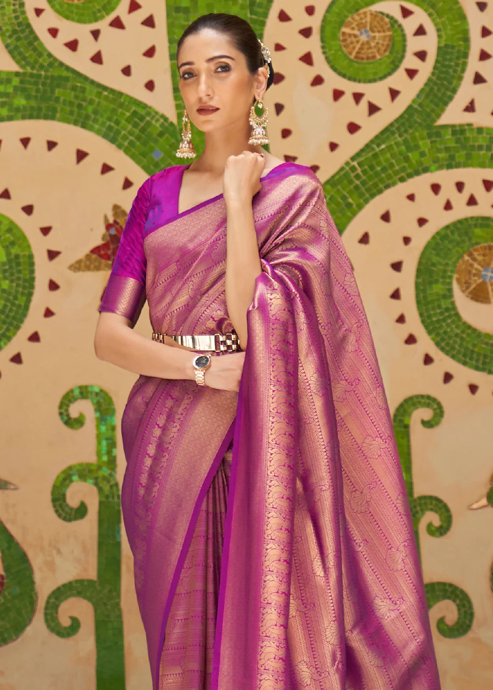 Royal Purple Kanjivaram Silk Saree