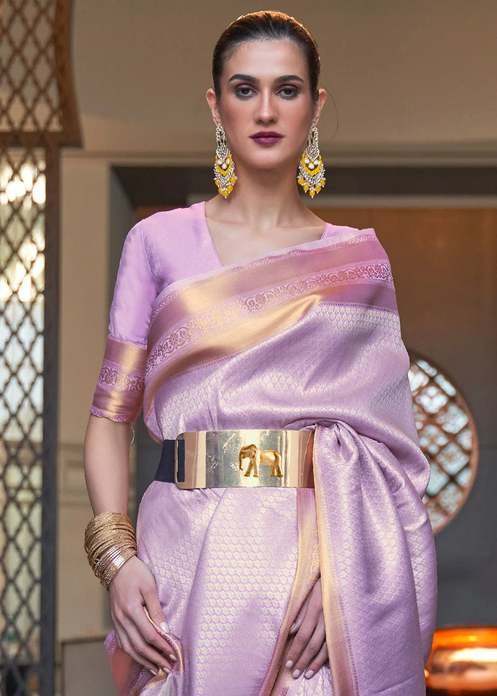 LAVENDER WOVEN SOFT SILK SAREE