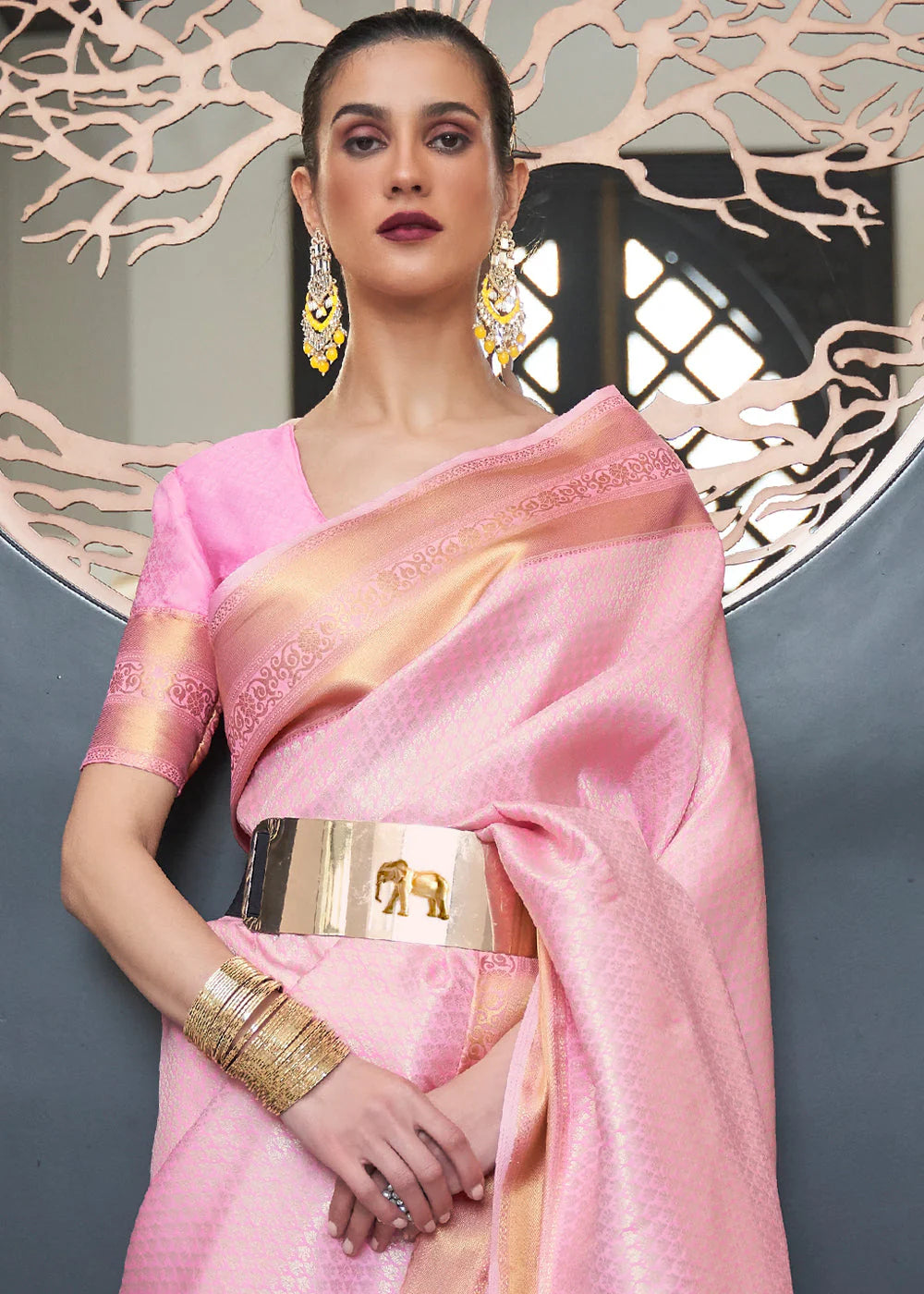 PINK WOVEN SOFT SILK SAREE