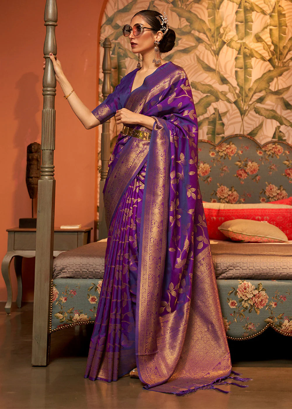 LOLLIPOP PURPLE WOVEN KANJIVARAM SILK SAREE