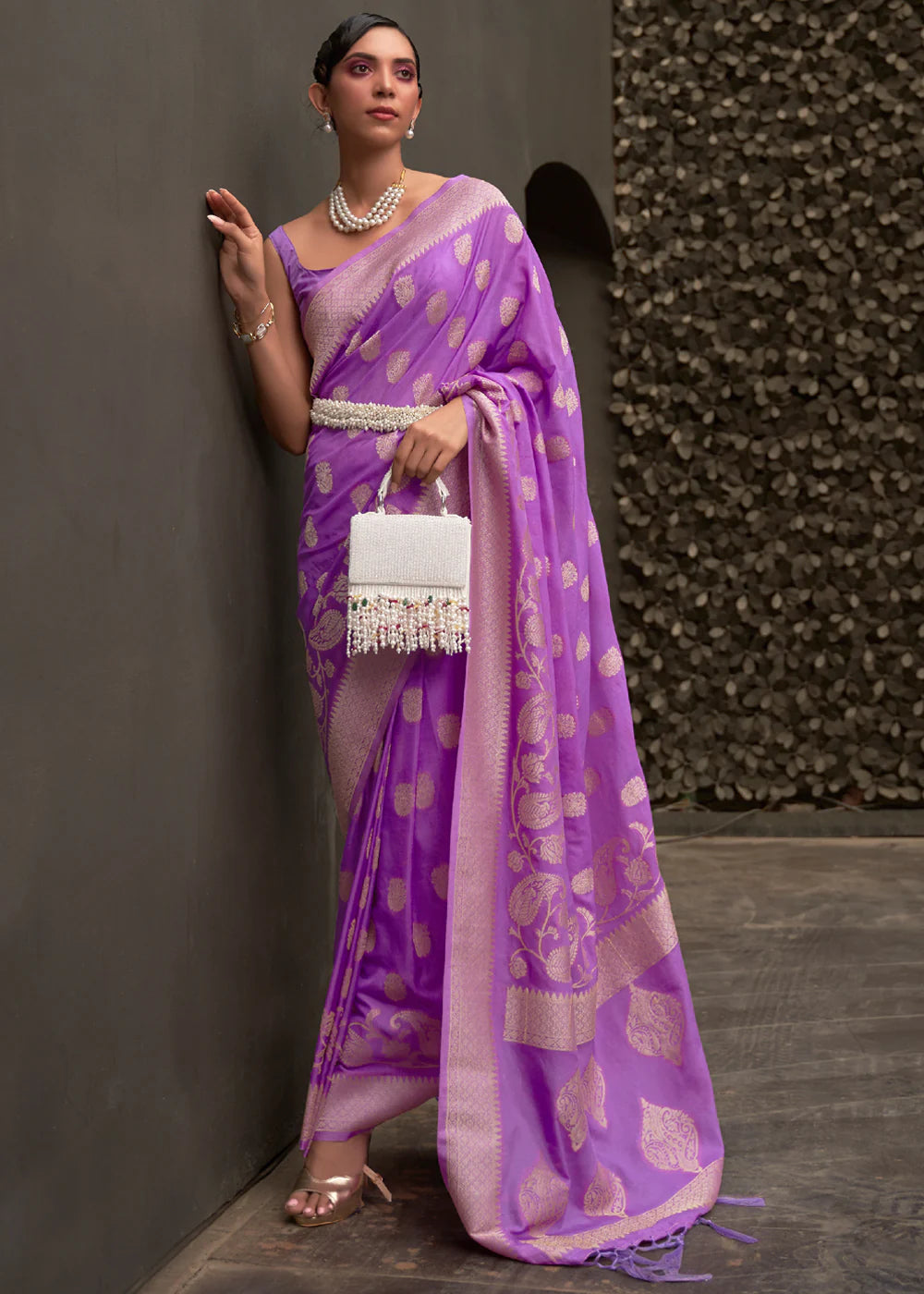 LOLLIPOP PURPLE Banarasi Silk Saree