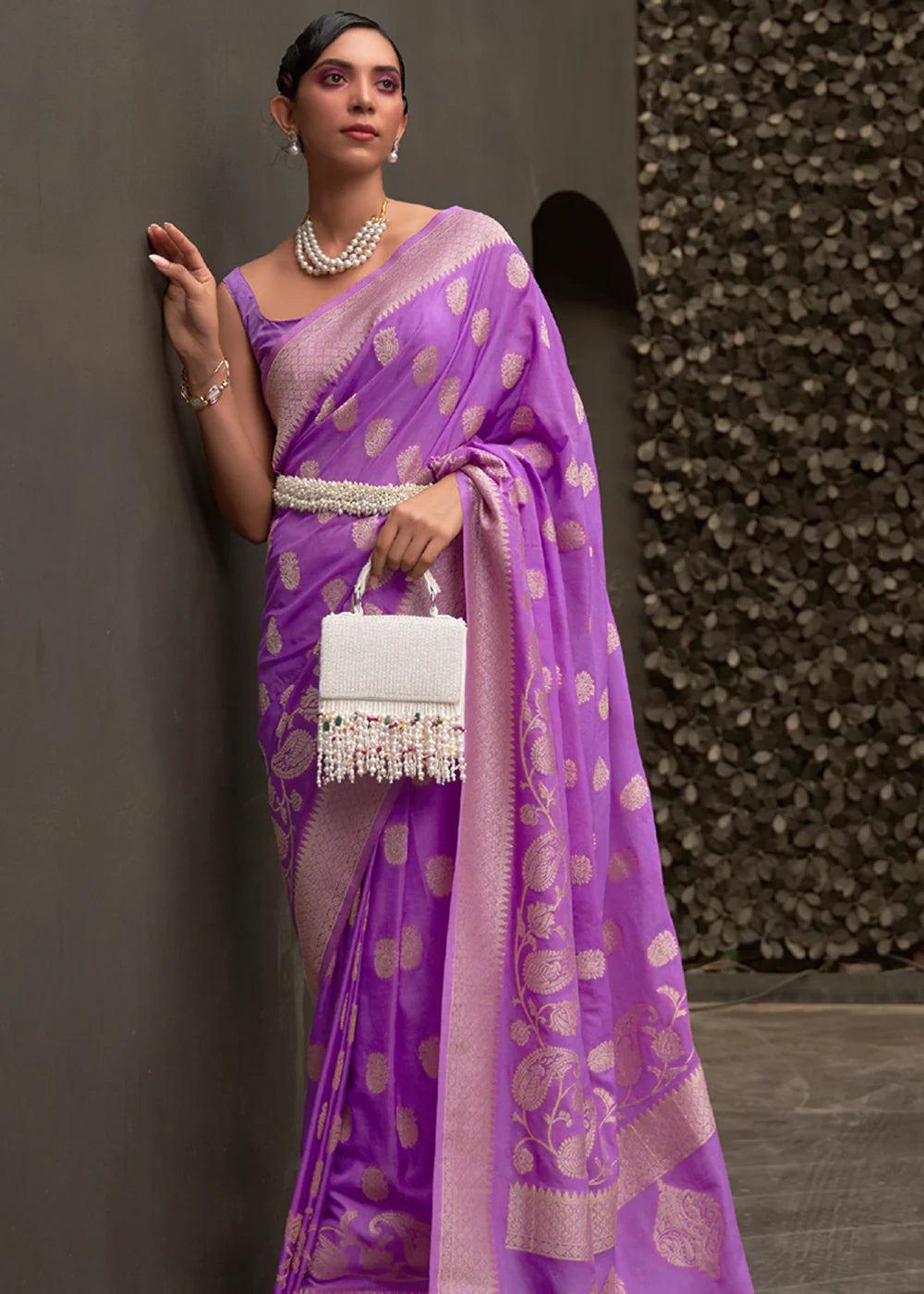 LOLLIPOP PURPLE Banarasi Silk Saree