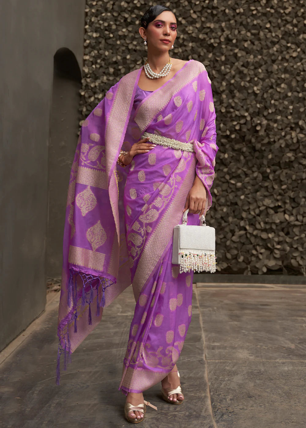 LOLLIPOP PURPLE Banarasi Silk Saree