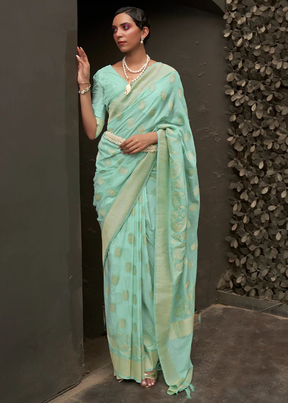 SKY BLUE Banarasi Silk Saree