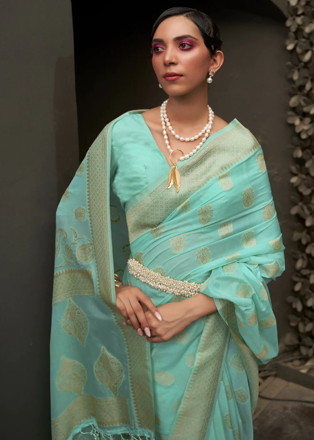 SKY BLUE Banarasi Silk Saree