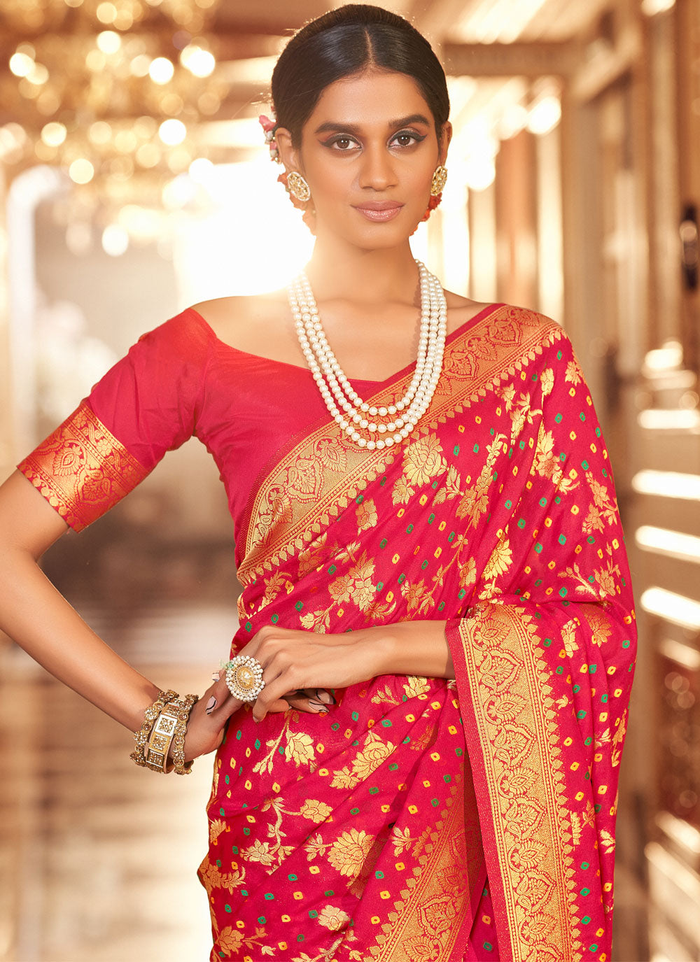 Beautiful Woven Enhanced Designer Contemporary Saree