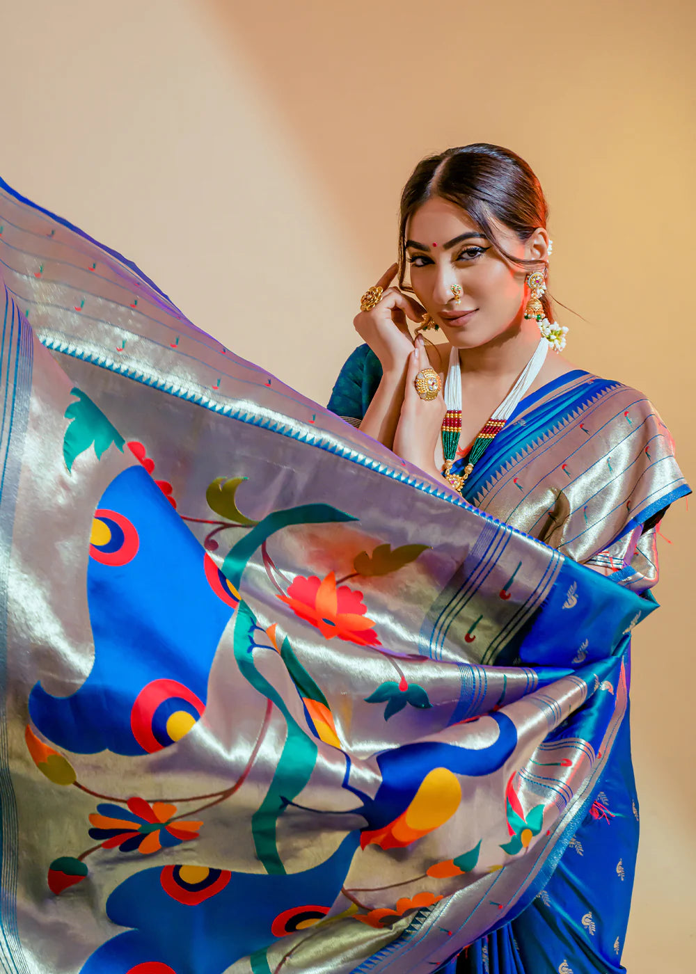 Sky Blue WOWEN Paithani Silk Saree