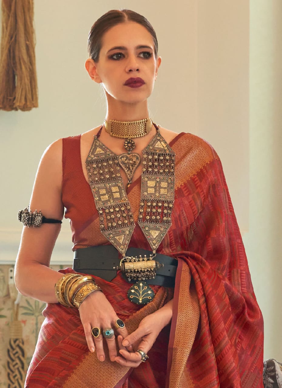 Woven Enhanced Kalki Koechlin Traditional Designer Saree