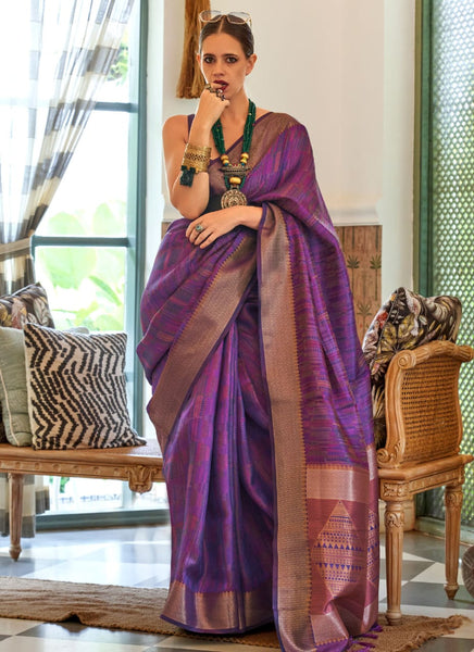 Fab Purple Color Kalki Koechlin Designer Contemporary Saree