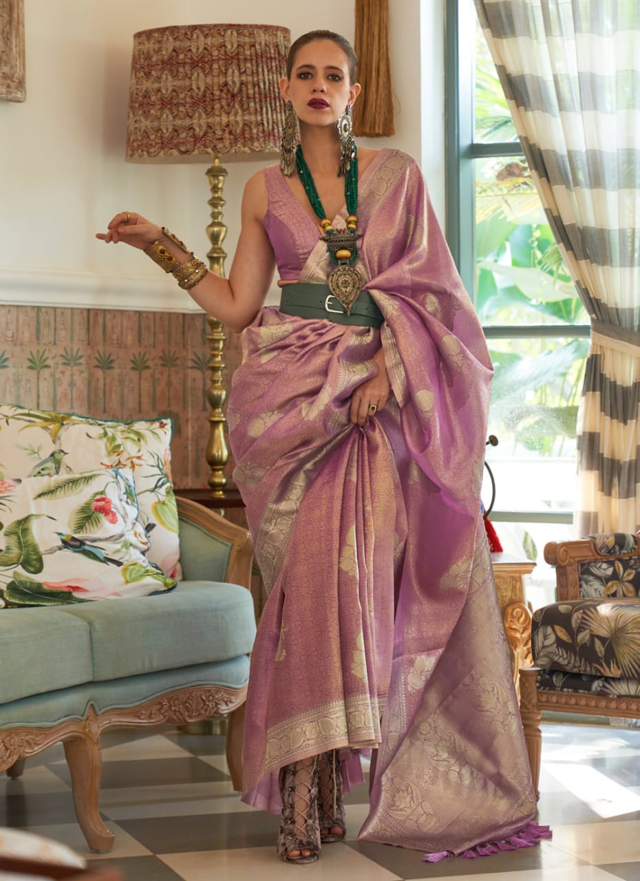 Kalki Koechlin Pink Color Designer Traditional Saree