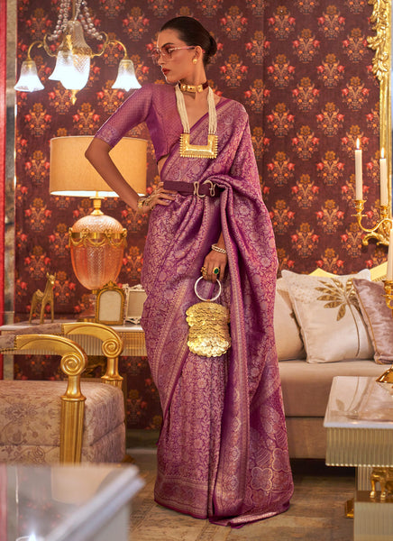 Fabulous Purple Color Designer Contemporary Style Saree