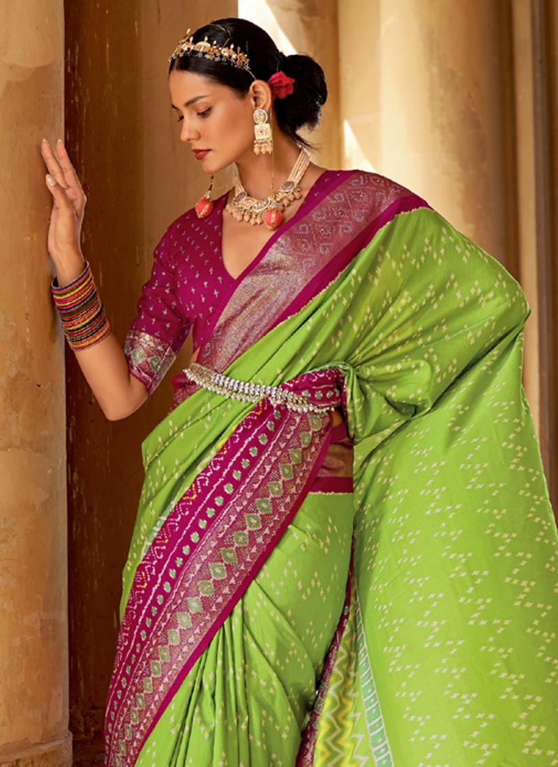 Fancy Patola Silk Designer Contemporary Style Saree