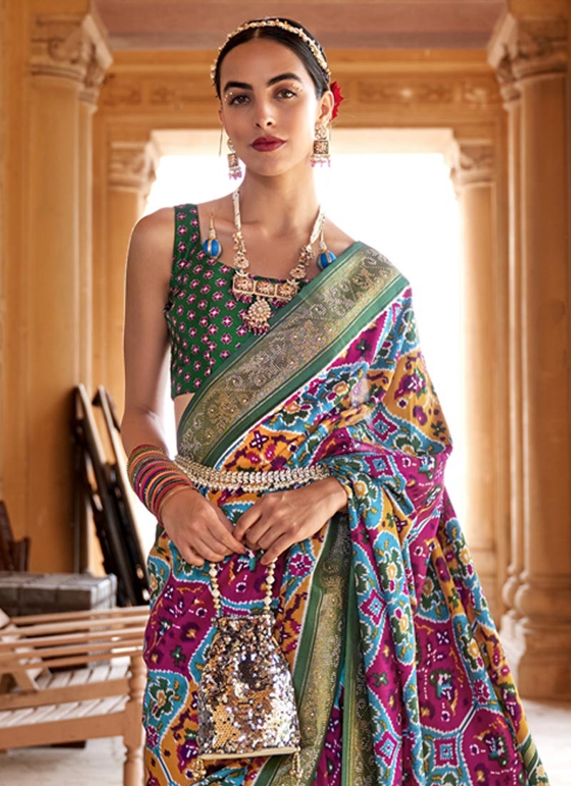 Exquisite Patola Silk Printed Designer Contemporary Saree