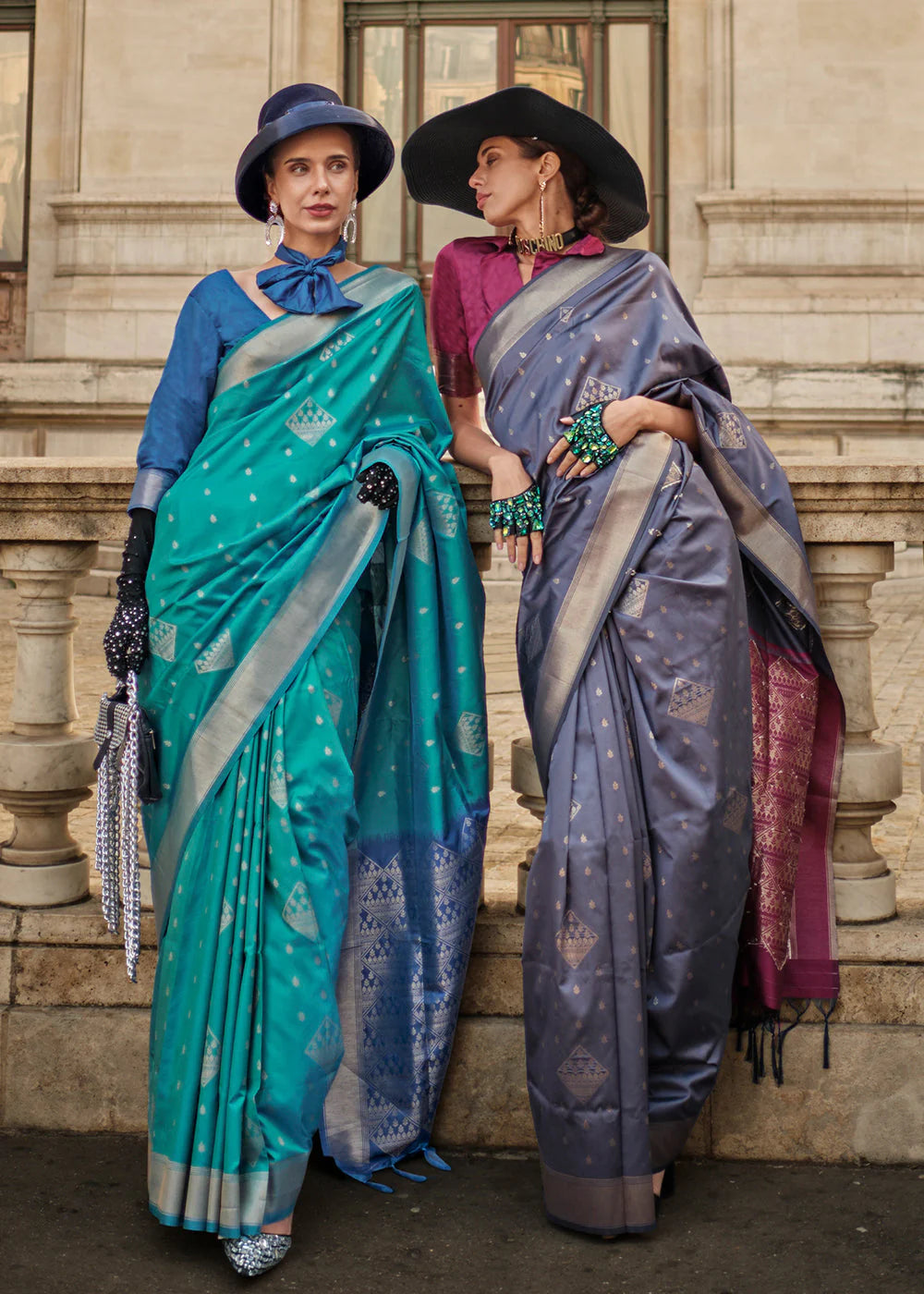 TIFFNY BLUE HANDLOOM WOVEN SOFT SILK SAREE