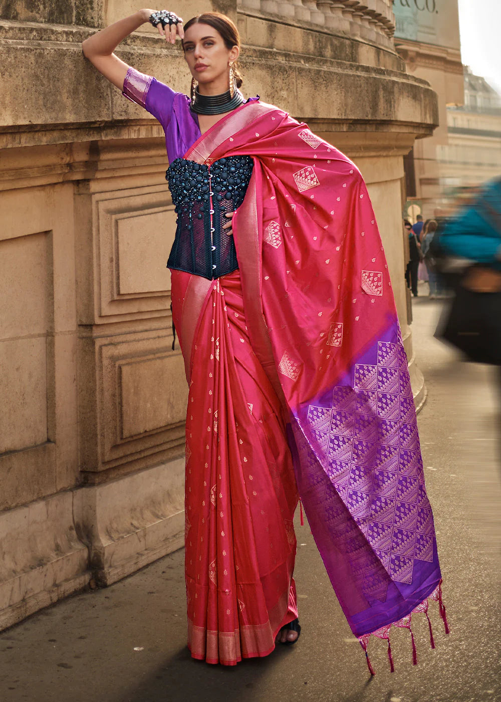 PINK HANDLOOM WOVEN SOFT SILK SAREE