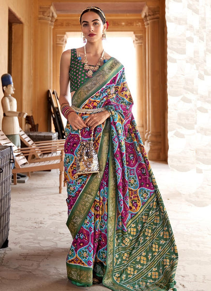 Exquisite Patola Silk Printed Designer Contemporary Saree