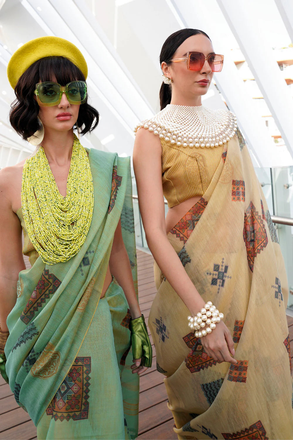 LIHGT ORANGE Banarasi Silk Printed Tissue Saree