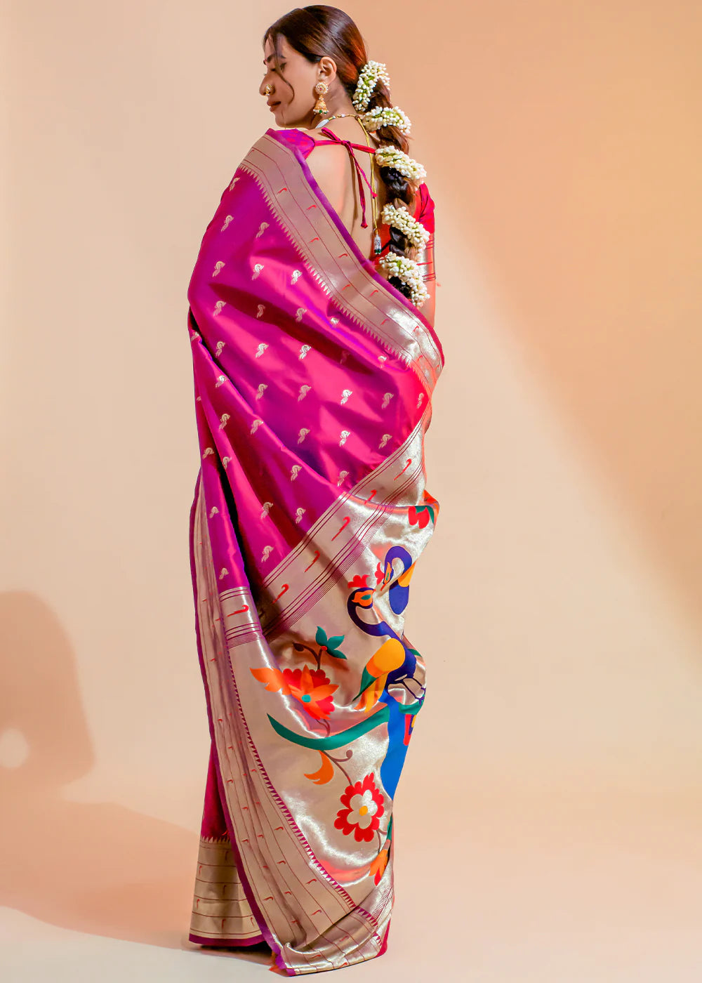 Blush Pink WOWEN Paithani Silk Saree