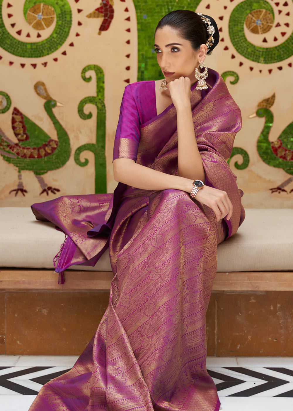 Royal Purple Kanjivaram Silk Saree