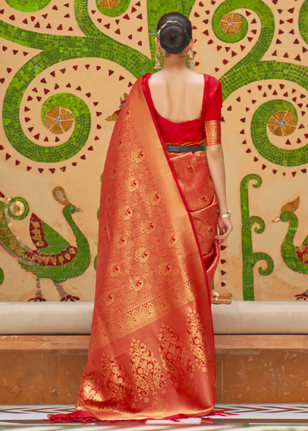 RUBY Red Kanjivaram Silk Saree