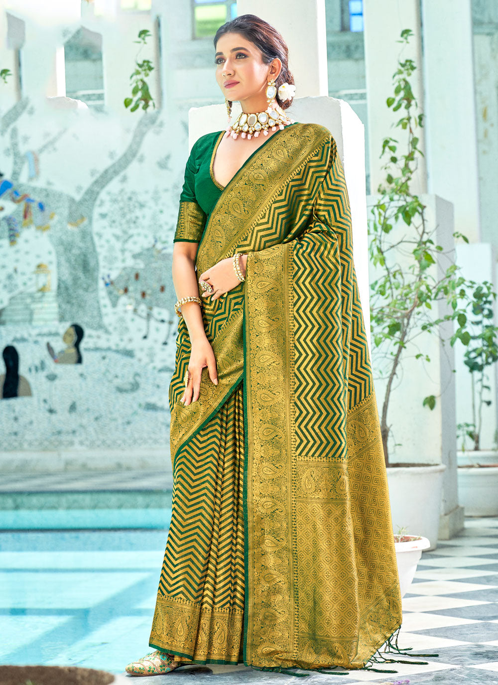 Beautiful Kanjivaram Silk Designer Traditional Saree