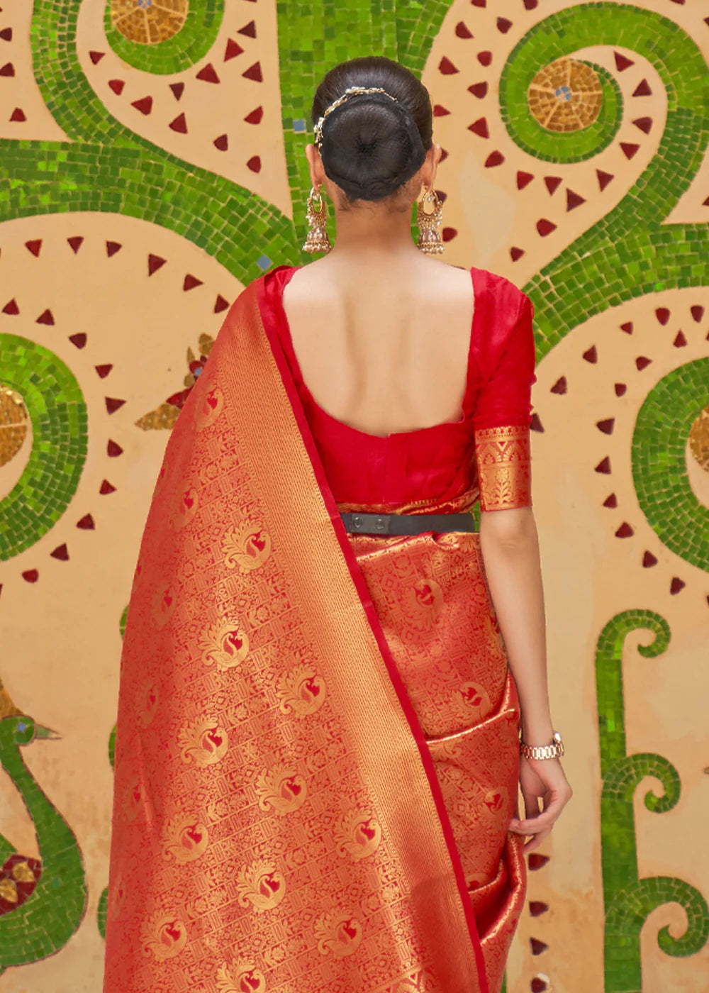 RUBY Red Kanjivaram Silk Saree